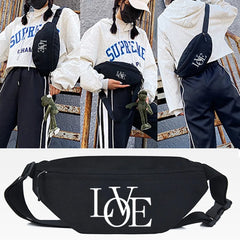 SOCIAL Letter Print Waist Bag Leisure Crossbody Fanny Pack