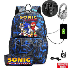 Canvas Anti-Theft USB Charge Backpack for Boys Girls Men Women
