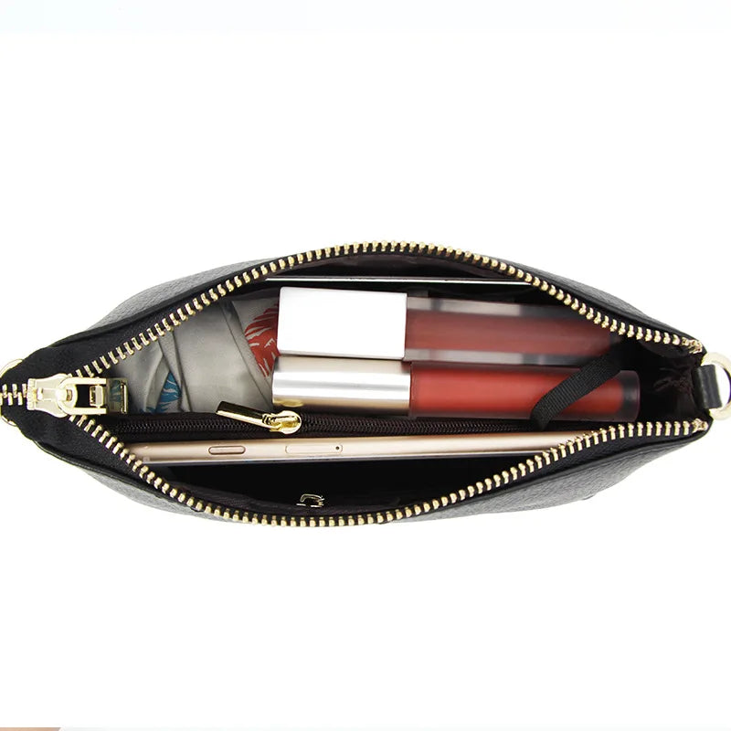 Small Leather Messenger Bag Women Crossbody Clutch