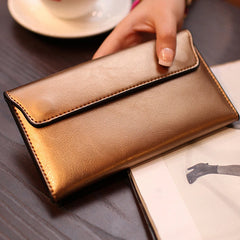 Leather Women Wallet Purse Bag Cowhide Long Money Wallets
