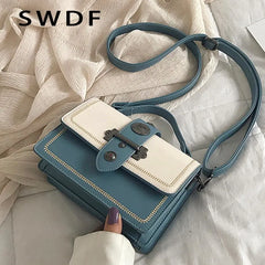 Women's Rivet Shoulder Messenger Bag High PU Leather Tote Bag