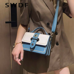 Women's Rivet Shoulder Messenger Bag High PU Leather Tote Bag