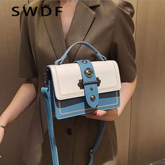 Women's Rivet Shoulder Messenger Bag High PU Leather Tote Bag