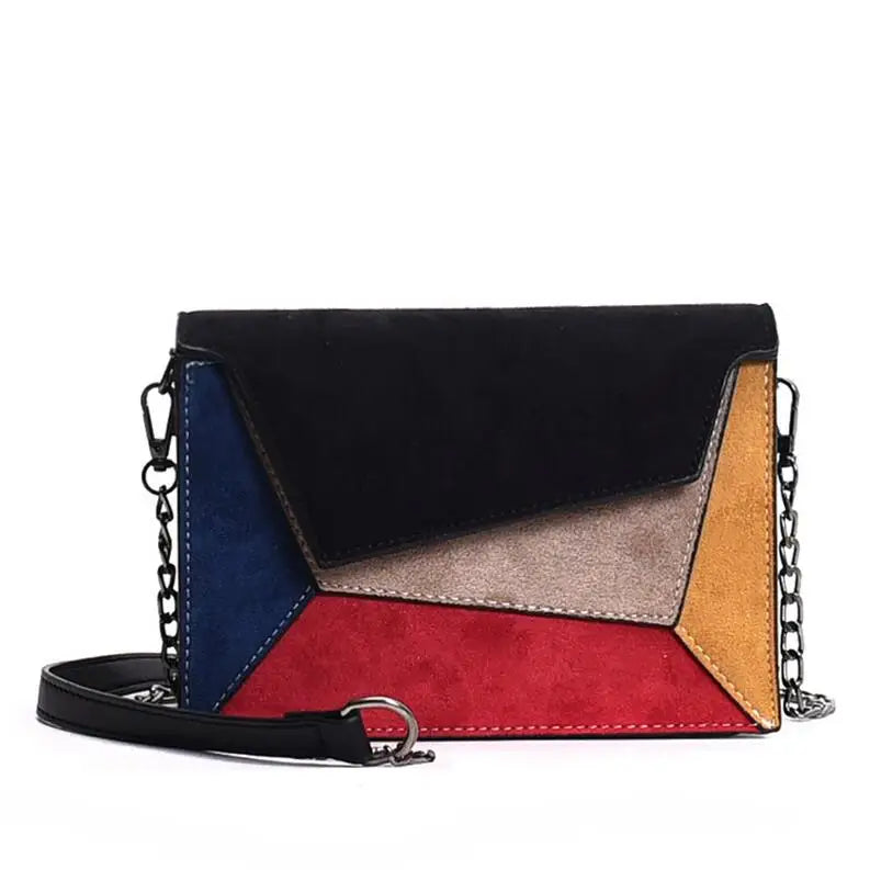 Leather Patchwork Women Messenger Bag Shoulder Bag