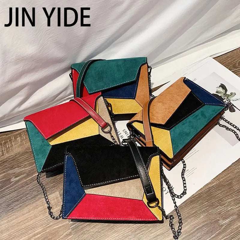 Leather Patchwork Women Messenger Bag Shoulder Bag