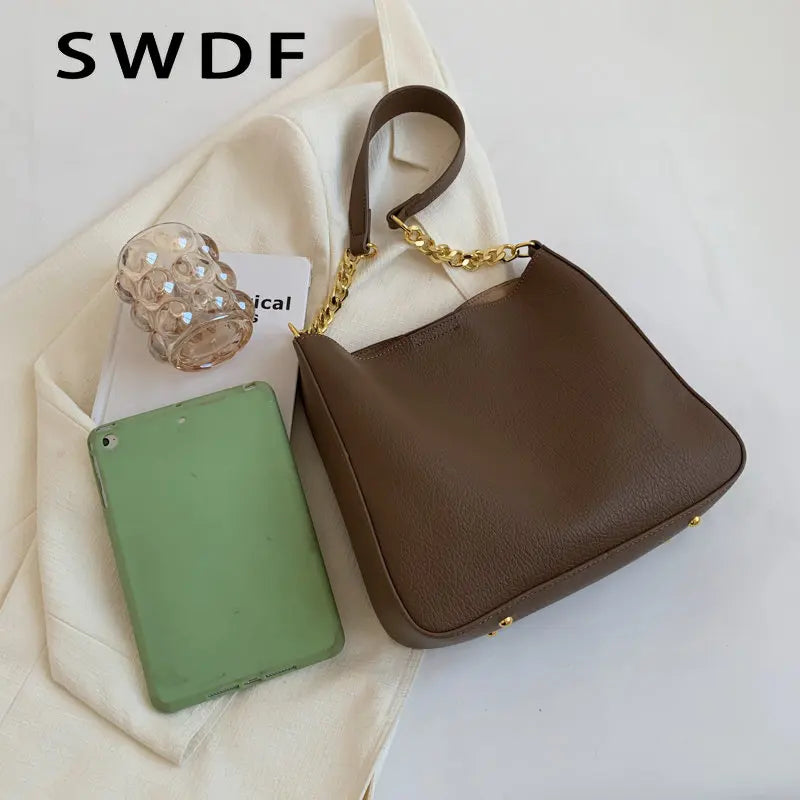 Ladies Casual Bucket Bags Women's Retro Shoulder Bags