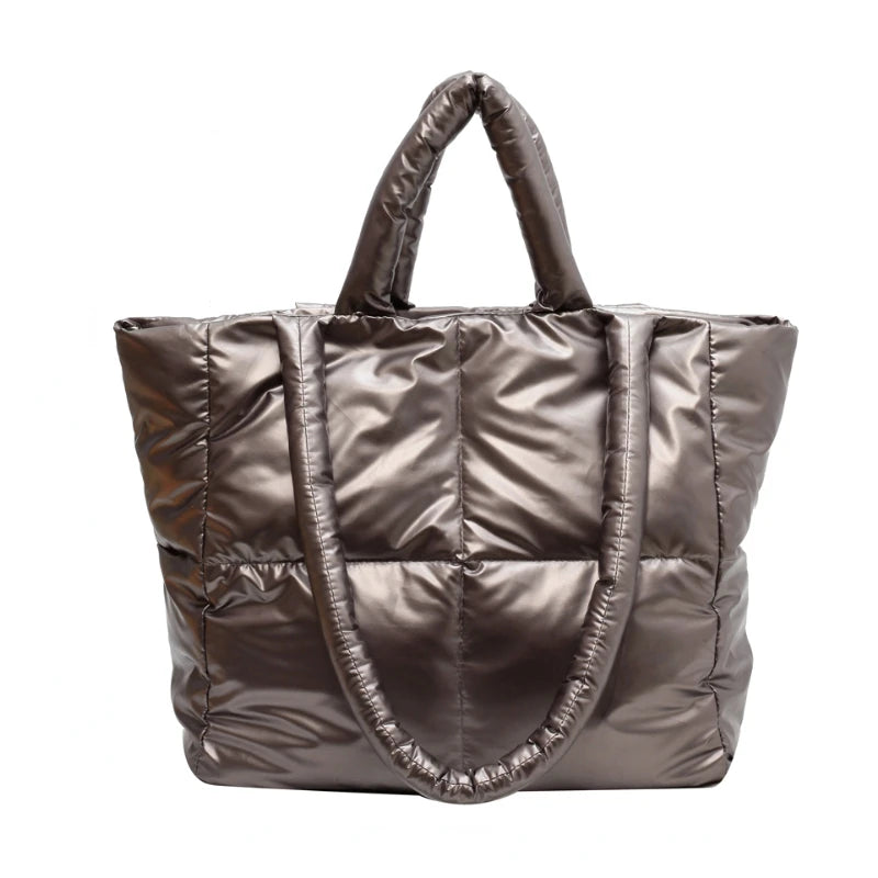 Quilted Shopper Shoulder Bag Padded Messenger Tote Bags