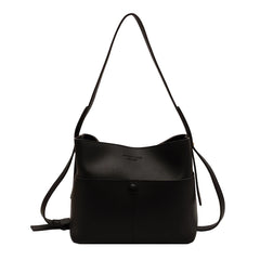 Vintage Leather Crossbody Bucket Bag
