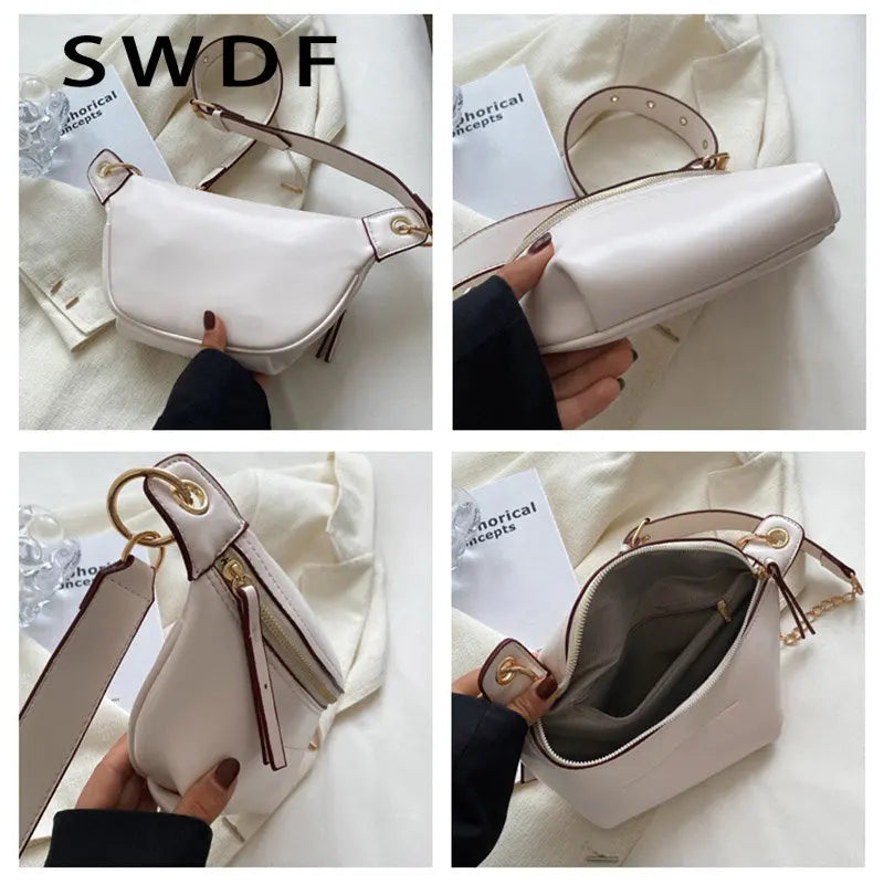 PU Leather Waist Bag Women Chest Belt Crossbody Bags