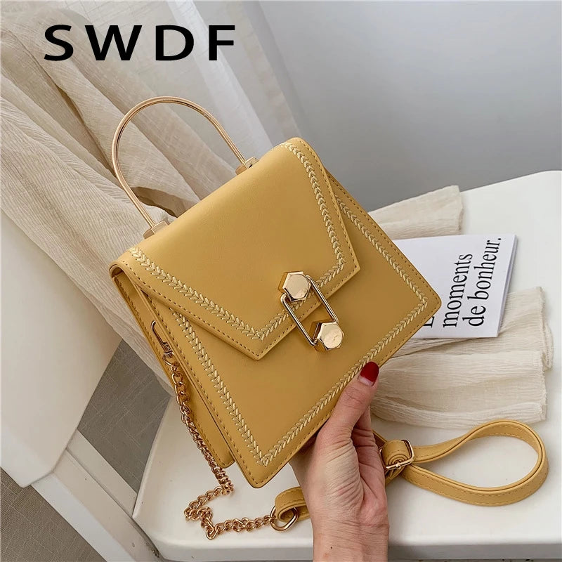 Metal Handle Handbags Women Crossbody Bags Clutch Female Purses Shoulder Messeng