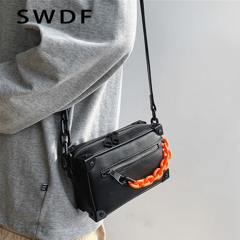 Soft Trunk Bags Women Square Shoulder Bag Mini Handbag Chain Purse