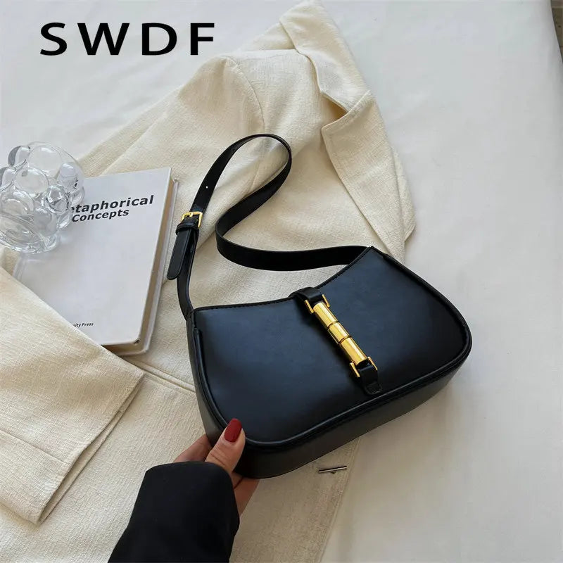 Women's PU Leather Shoulder Bag Zipper Crossbody Purse