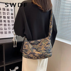 Ultralight Down Crossbody Bags for Women Nylon Shoulder Bags
