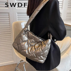 Ultralight Down Crossbody Bags for Women Nylon Shoulder Bags