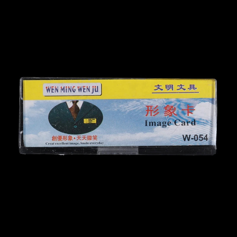 3 Pcs Clear Hard Plastic Name Tag Holder with Clip