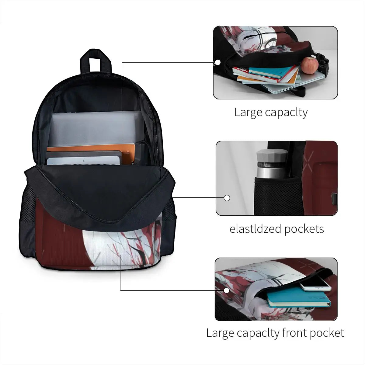 Sakuna - Jujutsu Kaisen V11 Backpacks Men's and Women's Retro Travel Backpack