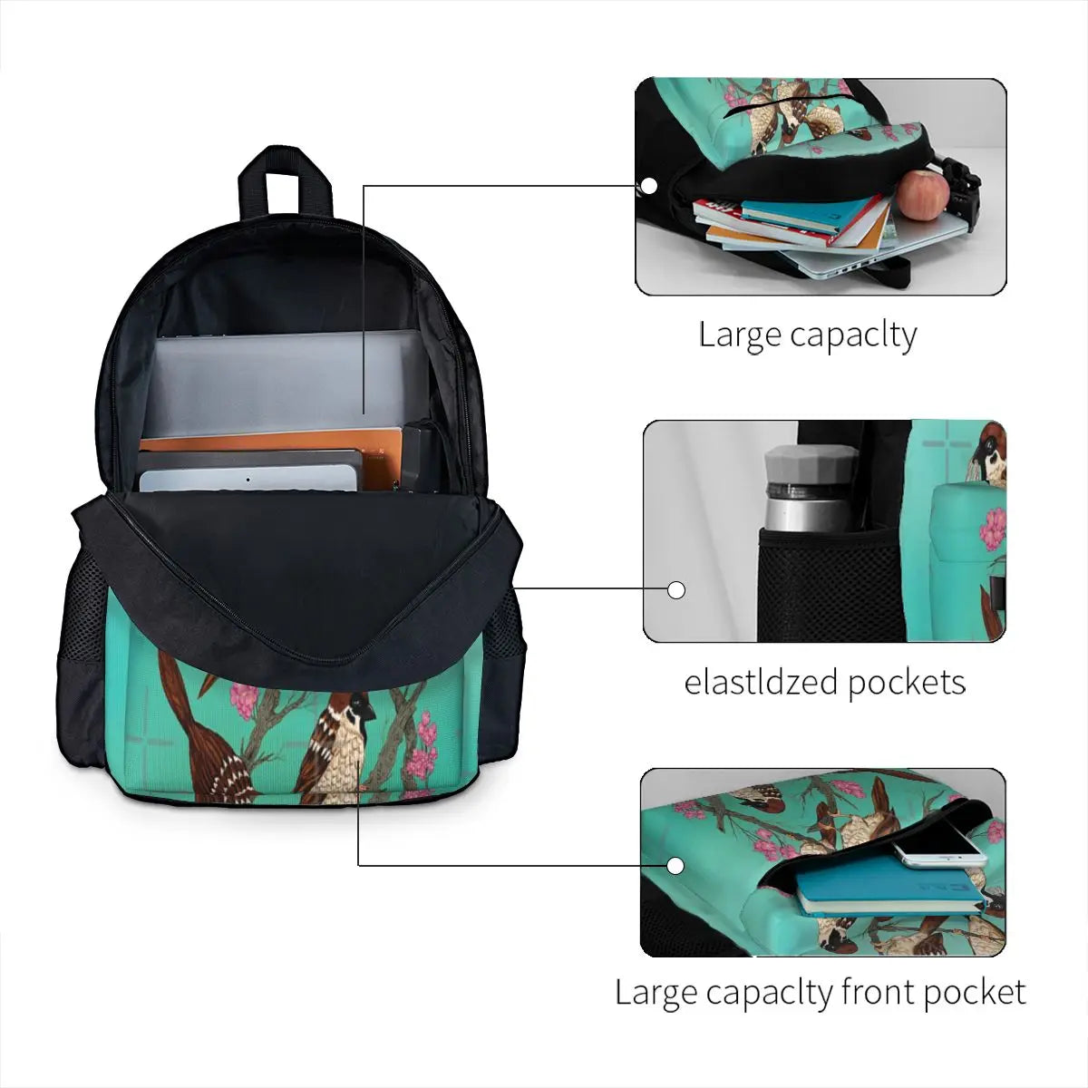 Sakura Sparrows Backpacks Men's and Women's Bag