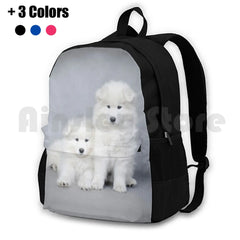Samoyed Puppies Hiking Backpack Waterproof Camping