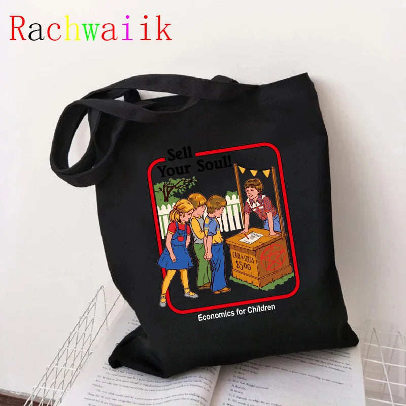 Vintage Harajuku Shopper Bag Canvas Shoulder Large-capacity