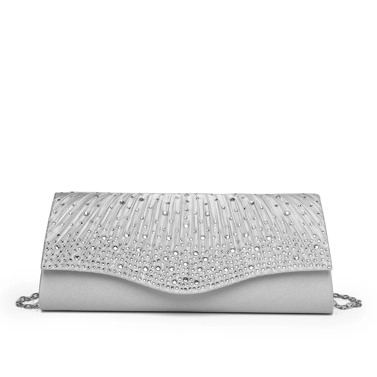 Satin Rhinestone Evening Clutch Party Handbag Wedding Purse