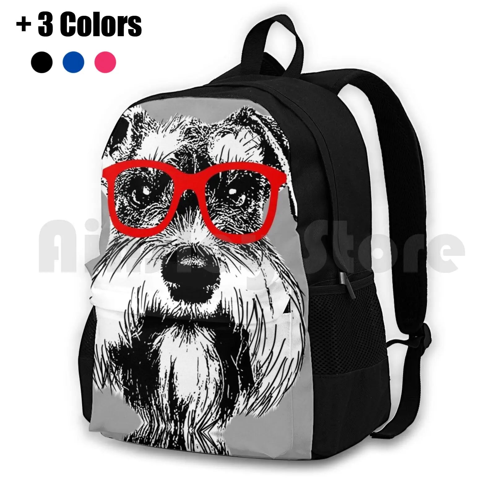Schnauzer Nerd Backpack Waterproof Camping Travel