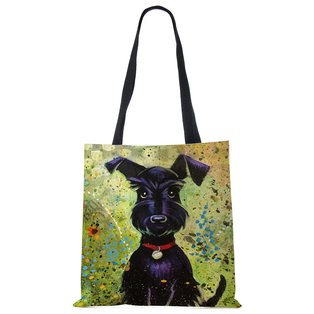 Schnauzer Dog Painting Handbags For Women Lady Shoulder Bag