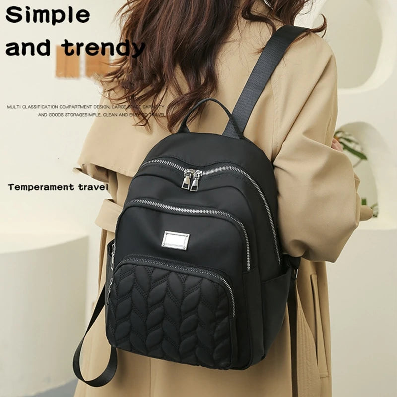 Quilted School Backpack Purse for Women Girls Travel Daypack
