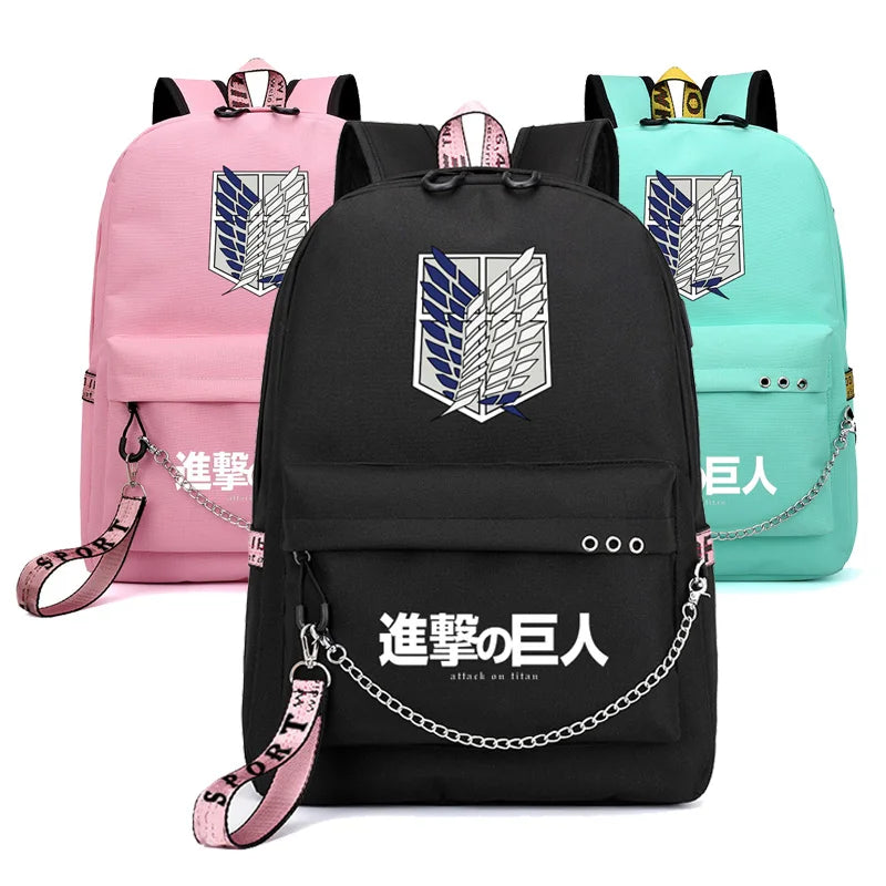 School Backpack for Girls Boys Teens Children Students Book Bags USB Canvas
