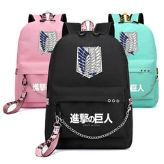 School Backpack for Kids Teens Students USB Canvas