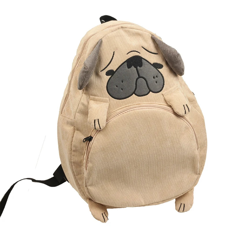 Cute Fox Dog Shape Student Backpack for Teen Girls