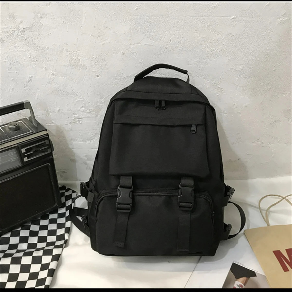 Canvas Waterproof School Backpack Large Capacity Travel Bags
