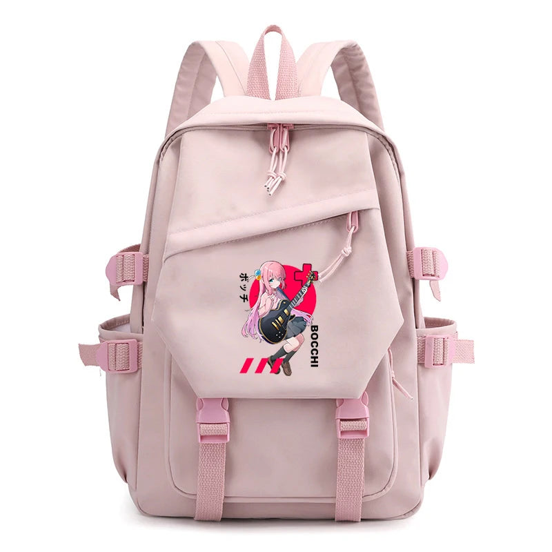 School Bag Bocchi The Rock Women's Backpack Pink Light Shoulders Bags Hot Anime