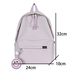 Girls High School Student Backpack Large Capacity Solid Bags for Women