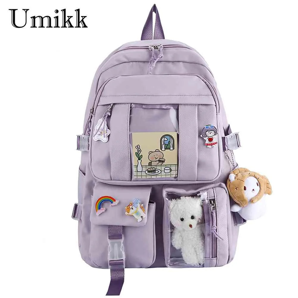 Lightweight Zipper School Bag for Women Shopping Travel