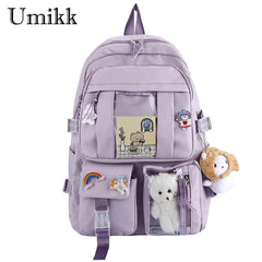 Lightweight Zipper School Bag for Women Shopping Travel