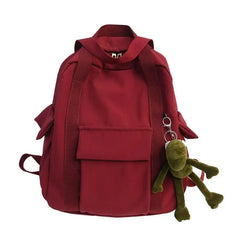 Solid Large Capacity Women College Book Bag Travel Rucksack