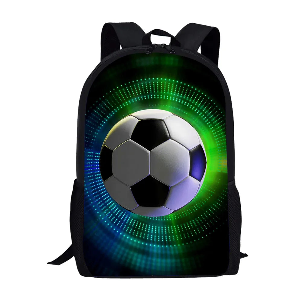 3D Football Print School Kids Bag Kindergarten Backpack Boys