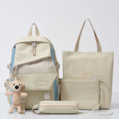 School Girl Backpack Bags Set 4 Pieces Multifunction Travel Working Women