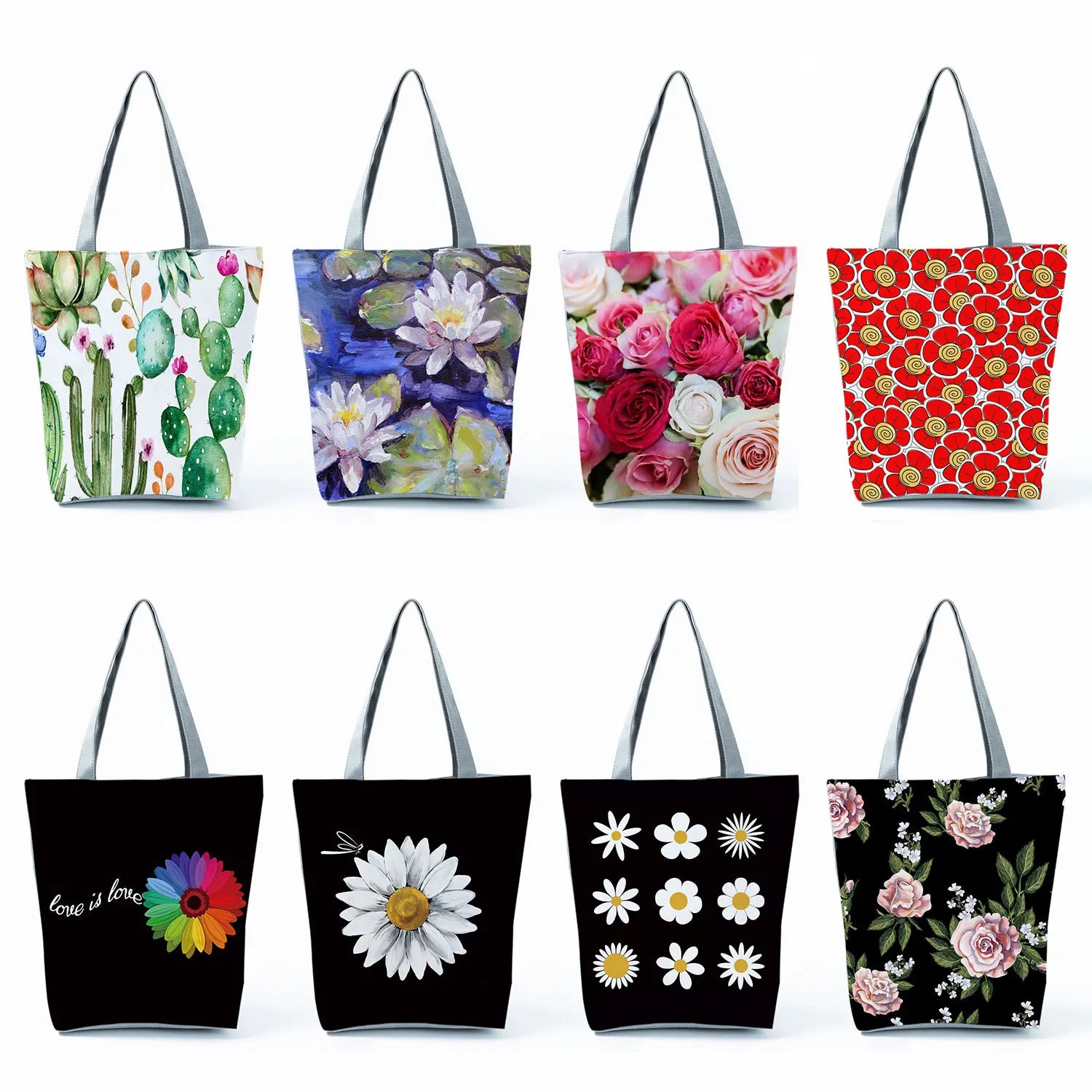 Botanical Flower Print Large Capacity Tote Bag
