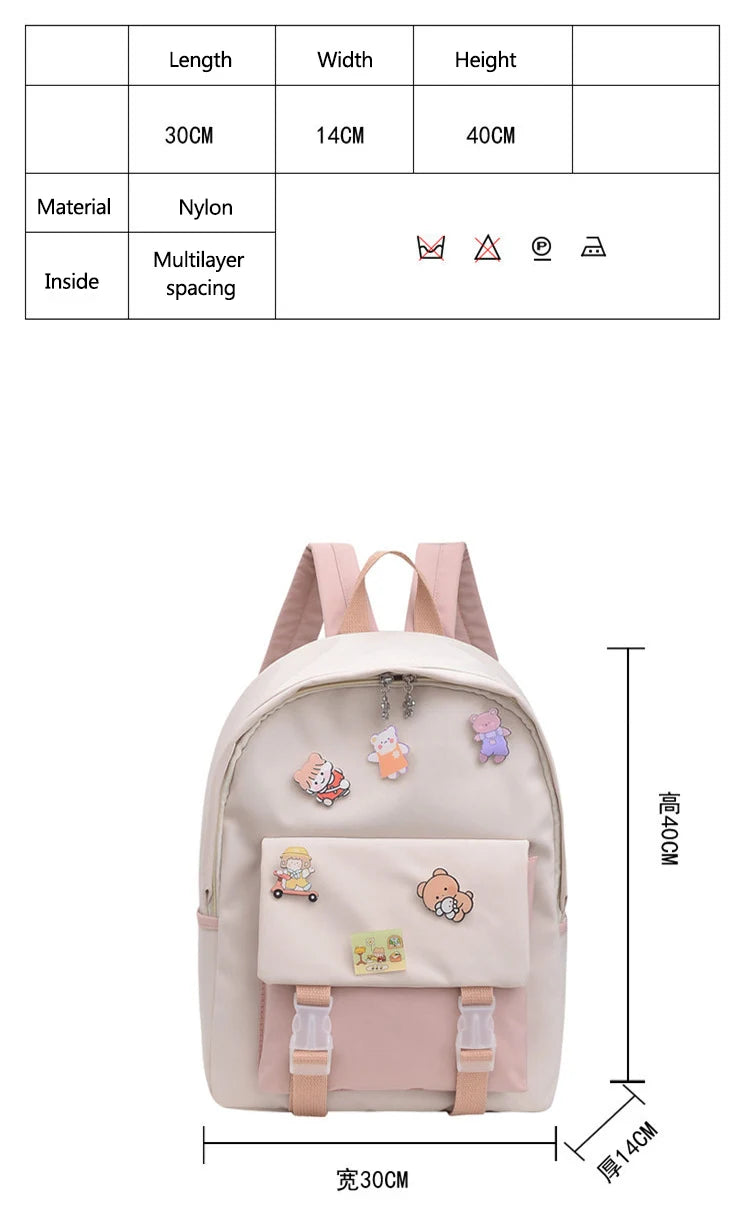 Female High School Student Backpack Japanese Junior High School Student Backpack