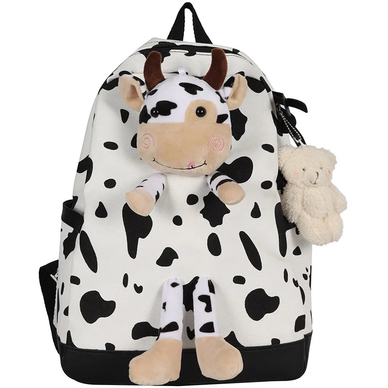 Cow Pattern Schoolbag Girl Style Harajuku Backpack