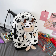 Cow Pattern Schoolbag Girl Style Harajuku Backpack