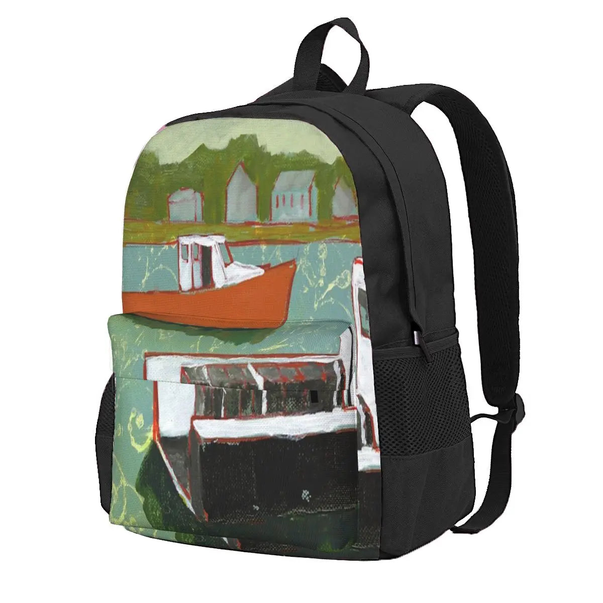 Sea Side Lobster Boats Backpacks Men's Women's Students