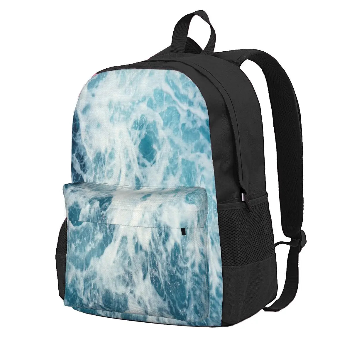 Sea Waves Ocean Backpacks Men's Women's Harajuku Zipper