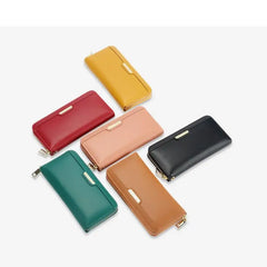 Seagloca Solid Stitching Women's Wallet Large Capacity Clutch