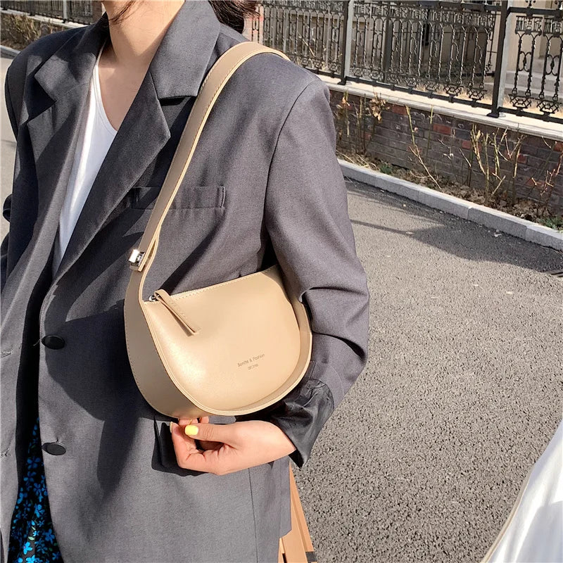 Semicircle Saddle Shoulder Crossbody Bags for Women
