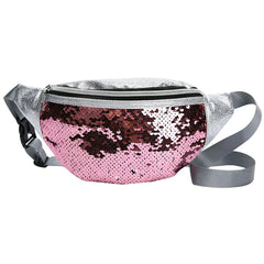 Sequins Waist Bag Crossbody Fanny Pack Women Leather Phone Bag