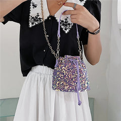 Sequins Bucket Bag Purses Handbags Shoulder Bag Girls Crossbody Bags