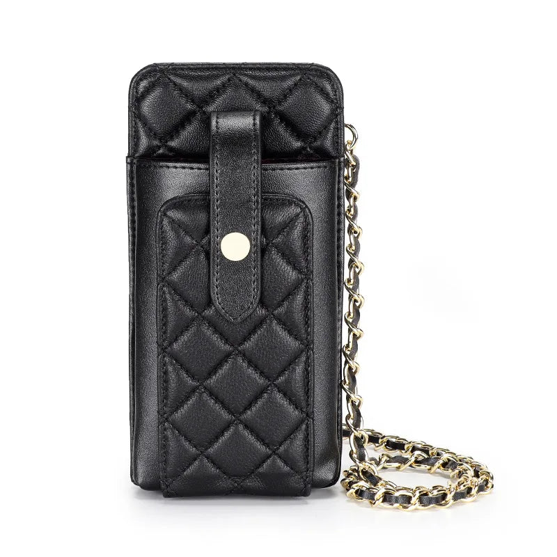 Sheepskin Ringbone Mobile phone Bag crossbody Ladies shoulder bag