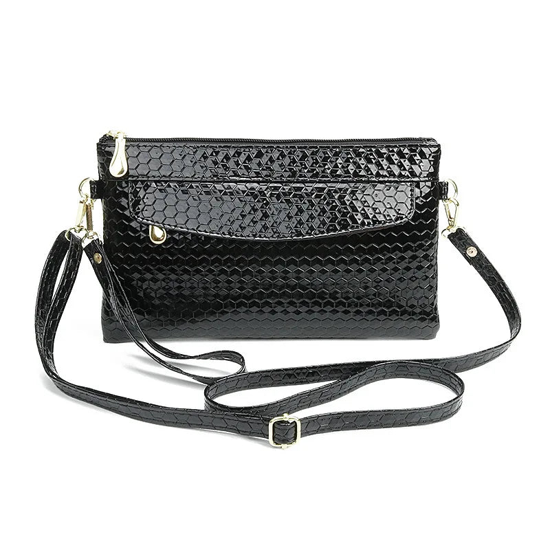 Women Crossbody Shoulder Bag PU Leather Wrist Strap Clutch Zip Long Wallet
